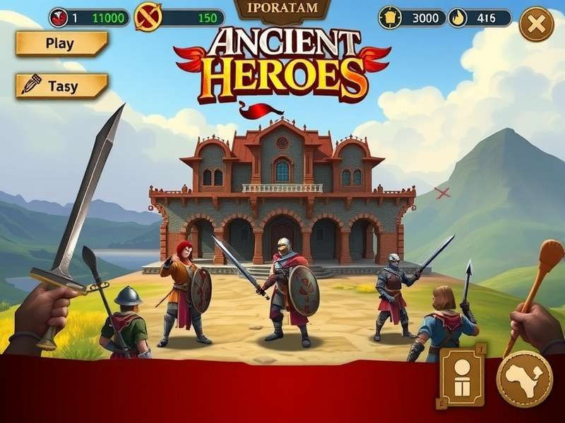 Ancient Battle Heroes gameplay screenshot showing strategic battle